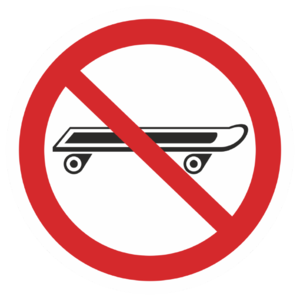 Знак «Вход со скейтбордами запрещен»_07326